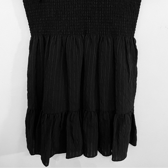 HILL HOUSE The Gia Mini Nap Dress in Black Tonal Seersucker size L - Picture 11 of 16